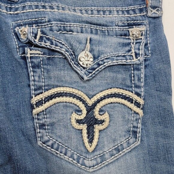 Rock Revival Women's Bootcut Jeans Size 29 Denim Blue Distressed Fashion Issues - Picture 14 of 14